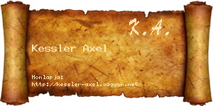 Kessler Axel névjegykártya